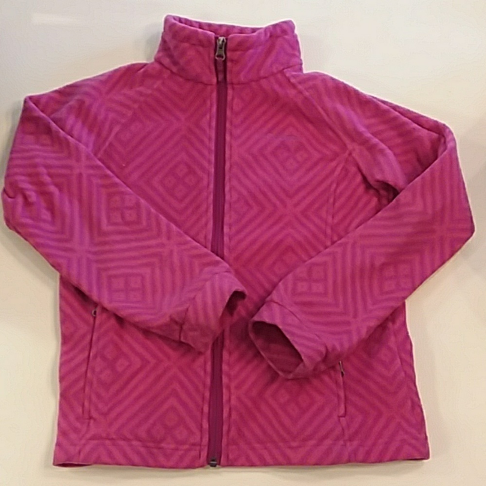 Columbia pink print size medium fleece zip up